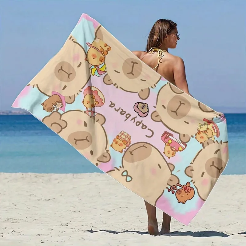 Towel Small Sport - منشفة شاطئ كرتونية بتصميم الكابيبارا سريعة