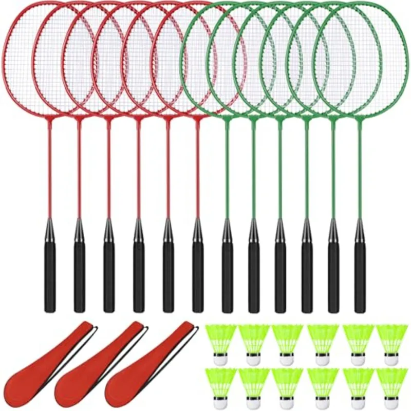 Nylon Shuttlecock 12 - مجموعة مضارب تنس الريشة مكونة من