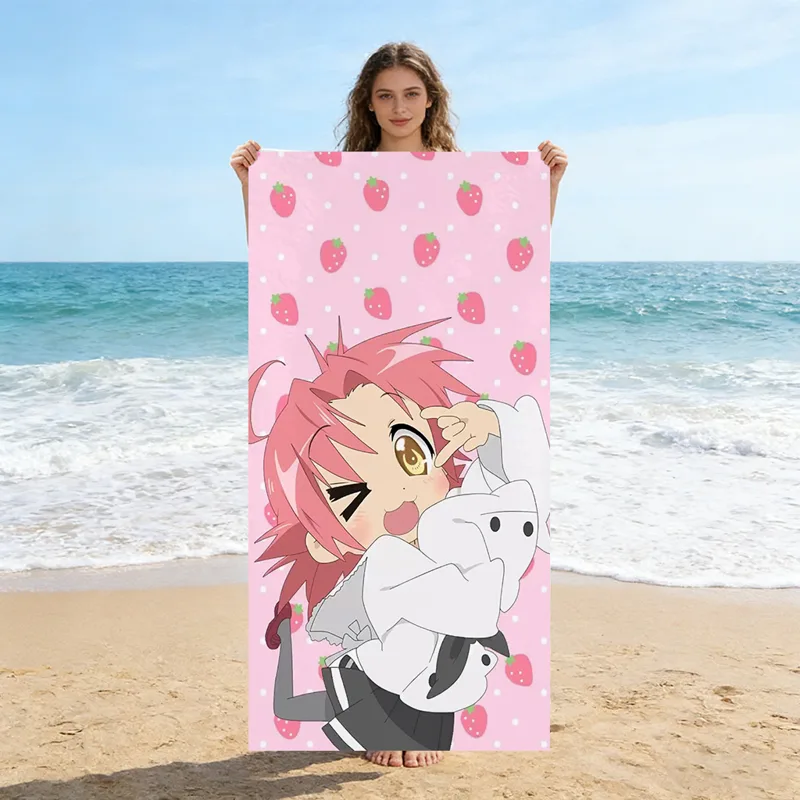 Towel Small Sport - منشفة شاطئ بتصميم فتاة أنمي، منشفة