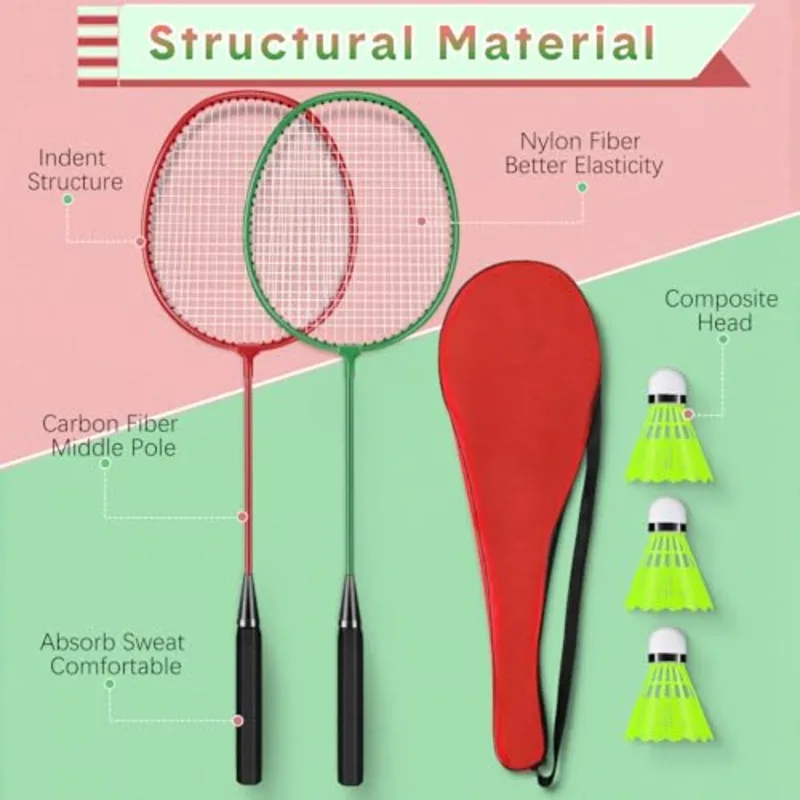 مجموعة مضارب تنس الريشة مكونة  - مراجعة Nylon Shuttlecock 12 وسعره