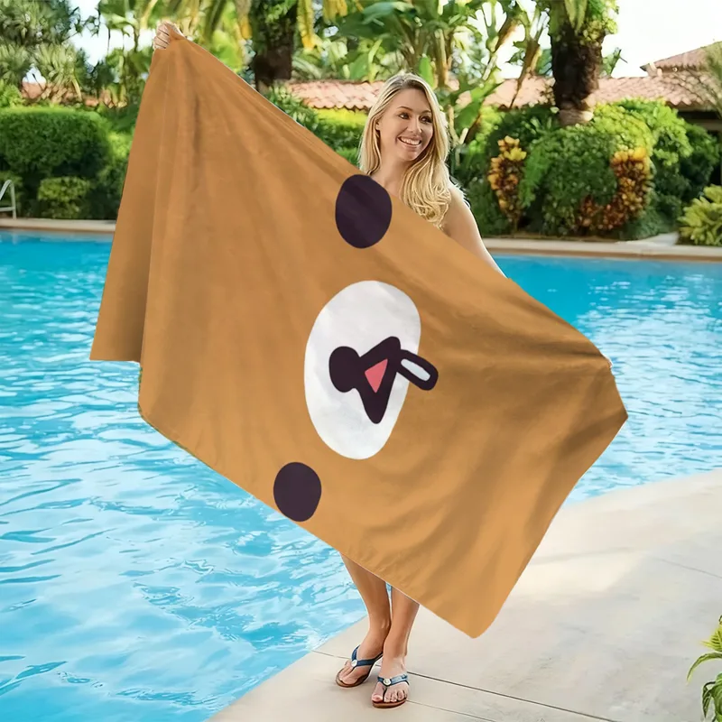 منشفة شاطئ مضحكة بتصميم الدب،  - مراجعة Towel Small Sport وسعره
