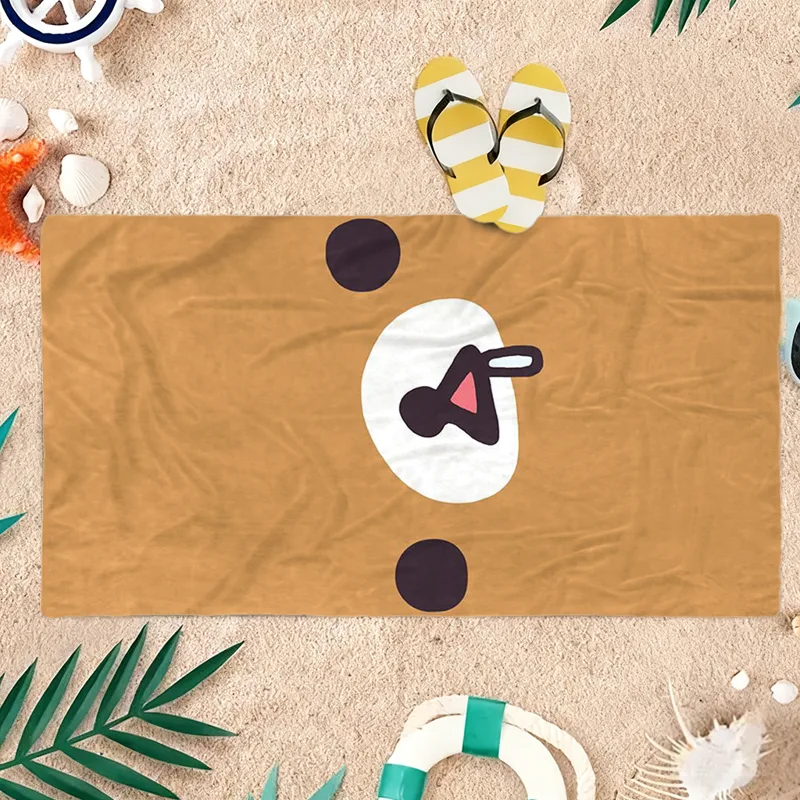 منشفة شاطئ مضحكة بتصميم الدب،  - مراجعة Towel Small Sport وسعره