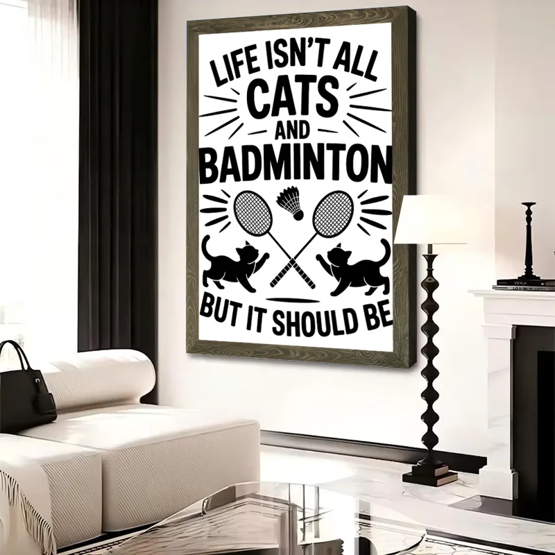 لوحة فنية جدارية قماشية بتصميم - مراجعة Badminton Quotes Funny وسعره
