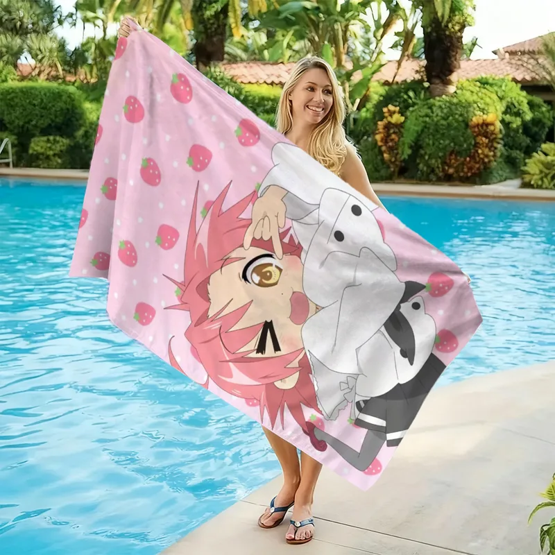 منشفة شاطئ بتصميم فتاة أنمي، م - مراجعة Towel Small Sport وسعره
